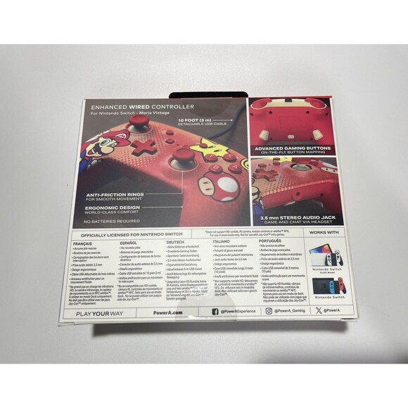 Nintendo Switch Power A Wired Controller Super Mario Red Toad Star Brand New - Picture 4 of 7